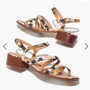 NWT Madewel Lori Sandal Snake Embossed Sandal